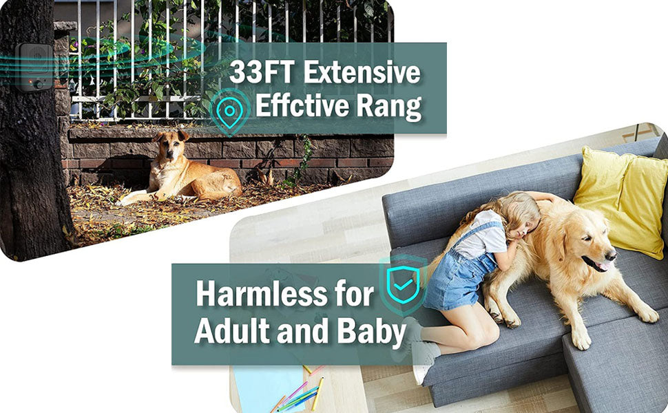 Barkpup Anti Barking Deterrent Device Dog Behavior Training Rechargeable Tool 10m Control Range LED Indicate Indoor/Outdoor Use