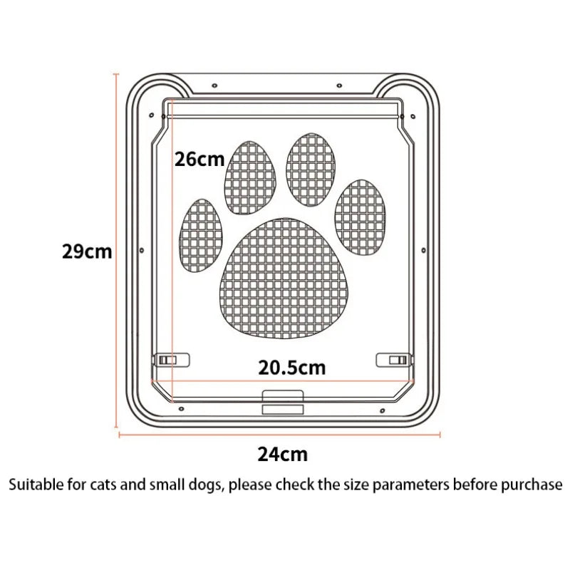 Pet Cat Door New Safe Lockable Magnetic Screen Outdoor