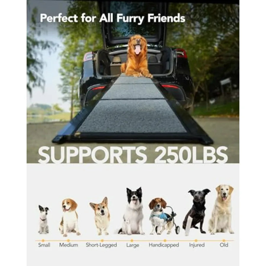 Dog Ramp for Car 63 Long 17 Wide Portable Dog Ramps for Large Dogs with NonSlip Rug Surface Dog Car Ramp for SUV Car Truck Fold