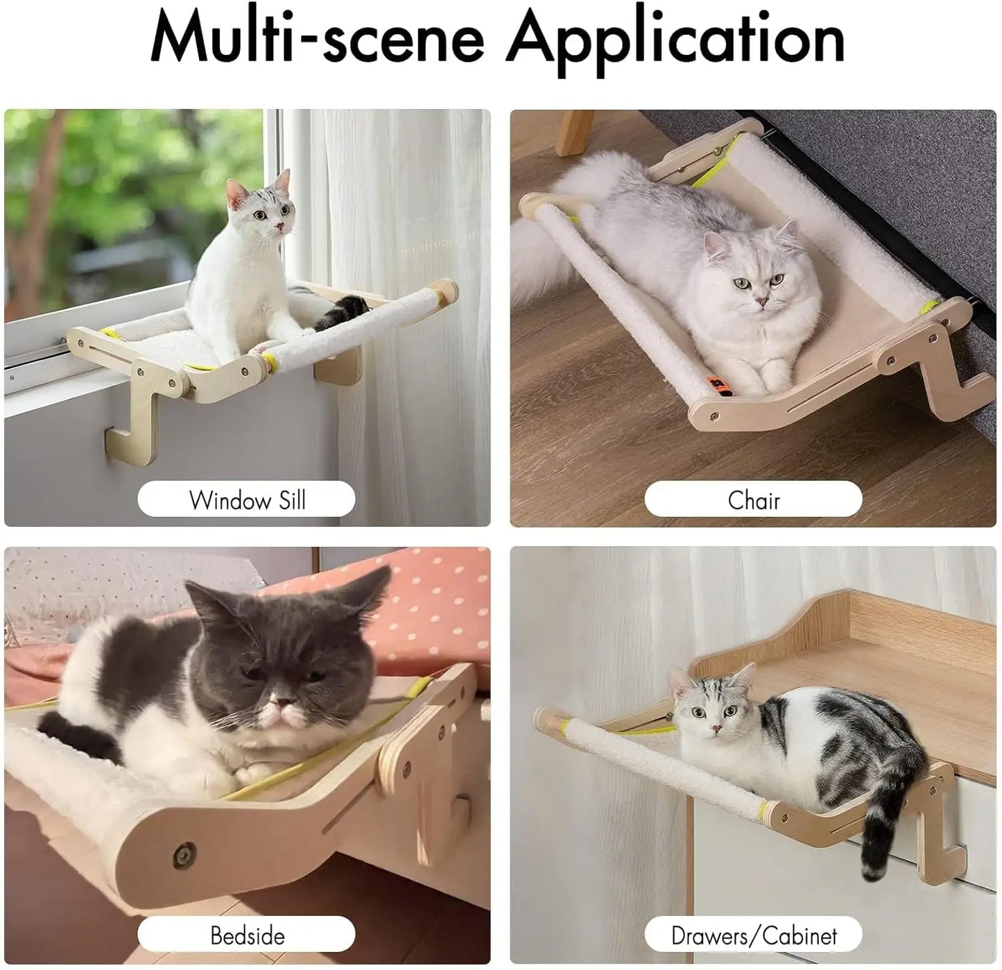 Cat Window Perch Hammock Window Seat No Drilling No Suction Cup
