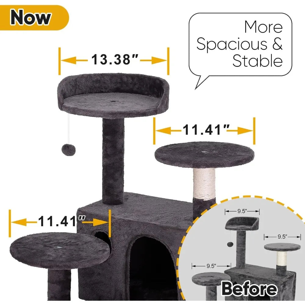 54-Inch Cat Tree & Tower for Indoor Cats: Plush Multi-Level Cat Furniture with Scratching Post, Jumping Platform & Cat Plateau