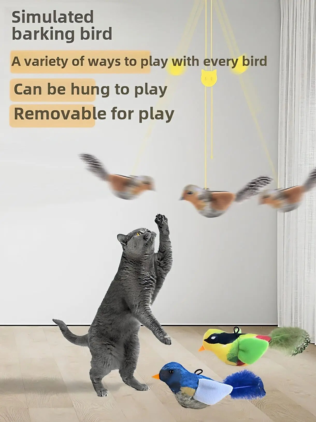 Sound - Making Bird Toy, Suitable For Pets Of All Ages Made From Safe Materials, It's Durable, Bite-Resistant, And Can Relieve