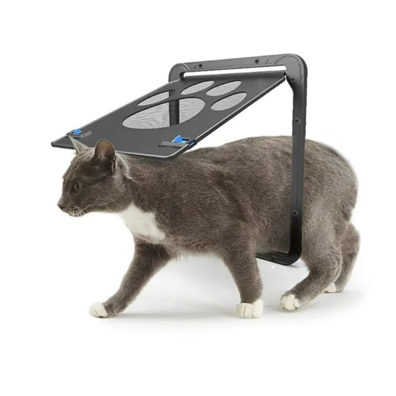 Pet Cat Door New Safe Lockable Magnetic Screen Outdoor