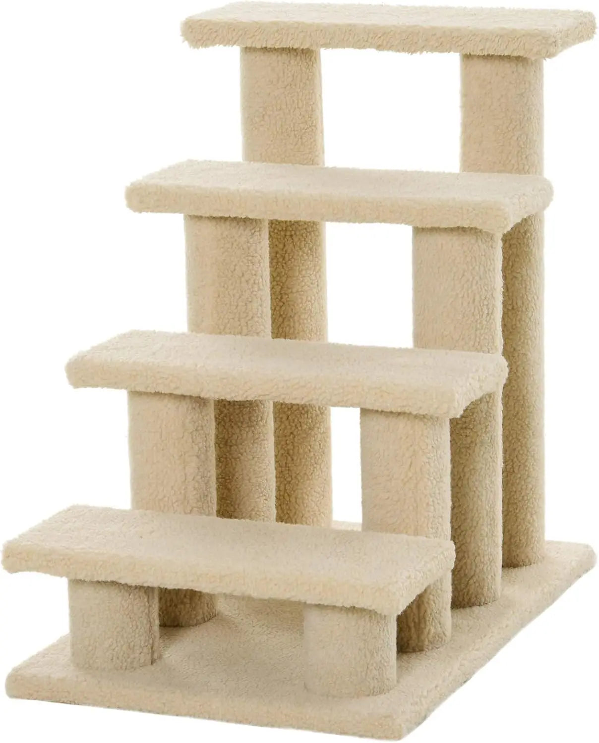 25" 4-Step Multi-Level Carpeted Cat Scratching Post Pet Stairs - Gray