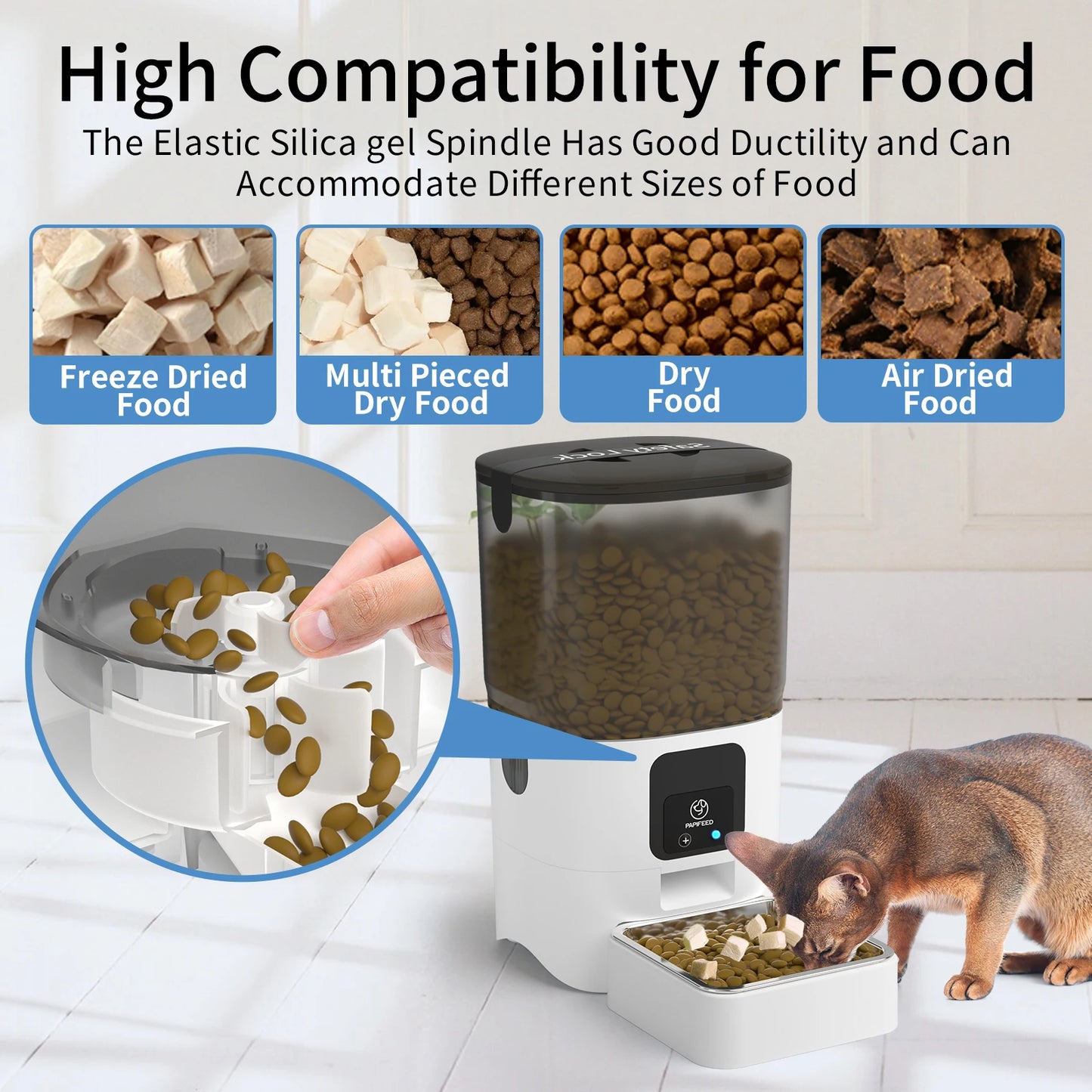 Smart Automatic Cat Feeders WiFi Pet Feeder with APP Control
