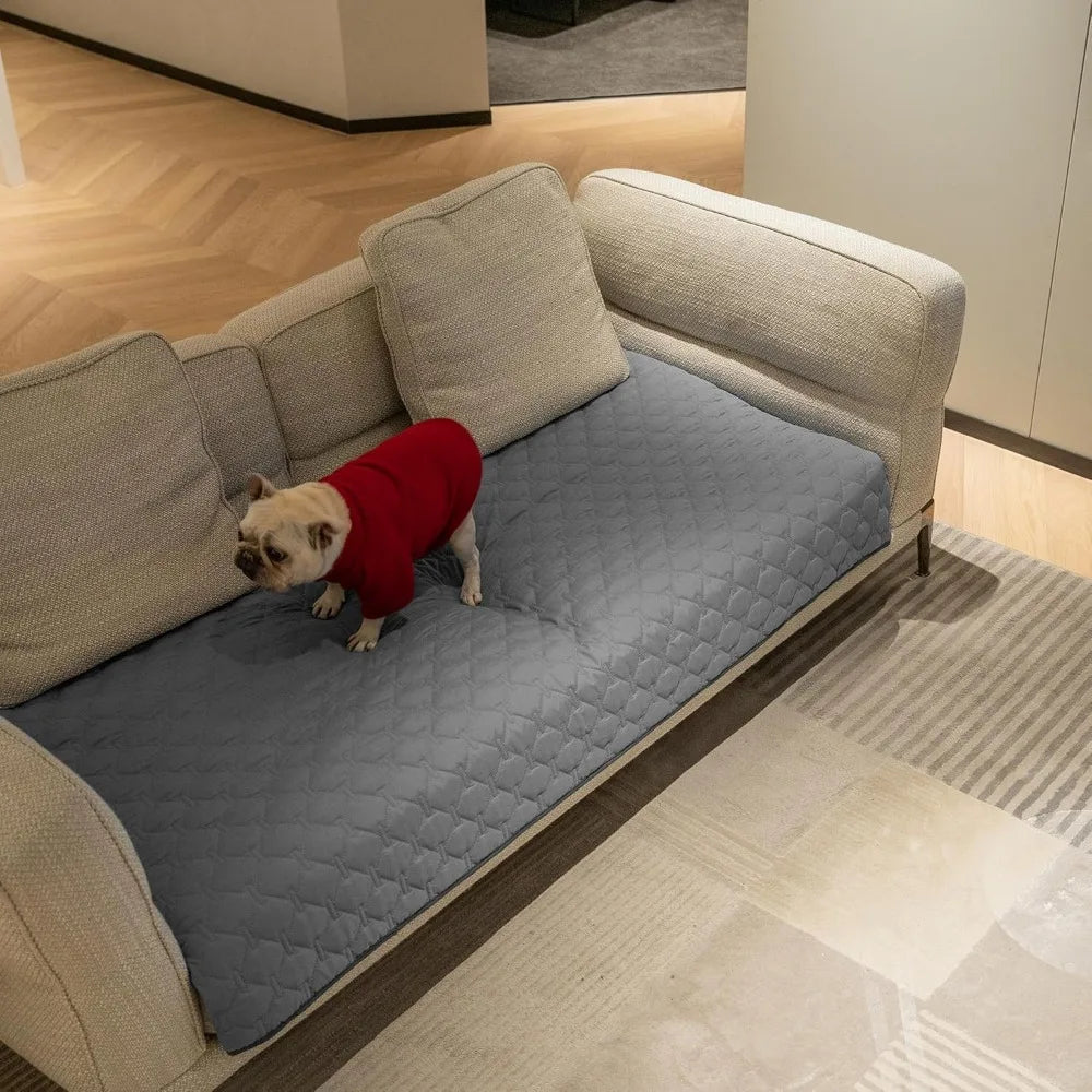 gogobunny 3X Stronger Waterproof Pet Blanket, Scratch Proof Furniture Protector for Dogs Cats, Reversible Cover 30x70 Inch, Dark