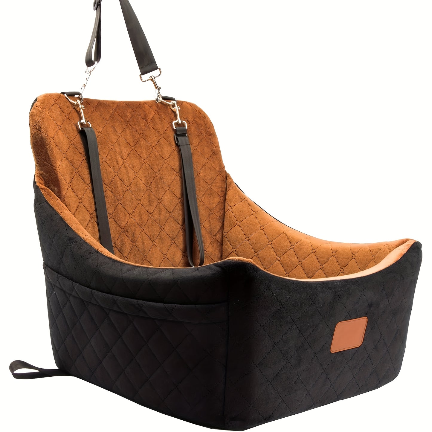 [3 Straps Dog Car Seat] Adjustable Dog Car Seat for Medium and Large Dogs | Pet Travel Car Bed with Seat Belt Pass-Through, Fully Removable and Washable, 3 Straps for Easy Installation