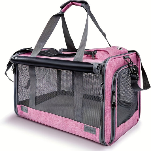 [Airline Approved Pet Carrier] Airline Approved, Comfortable, Durable Large Cat Carriers, Dog Soft Sided Carriers | Portable Travel Carrier, Collapsible, Easy to Carry, Multiple Colors, Pet Privacy Protection, Breathable