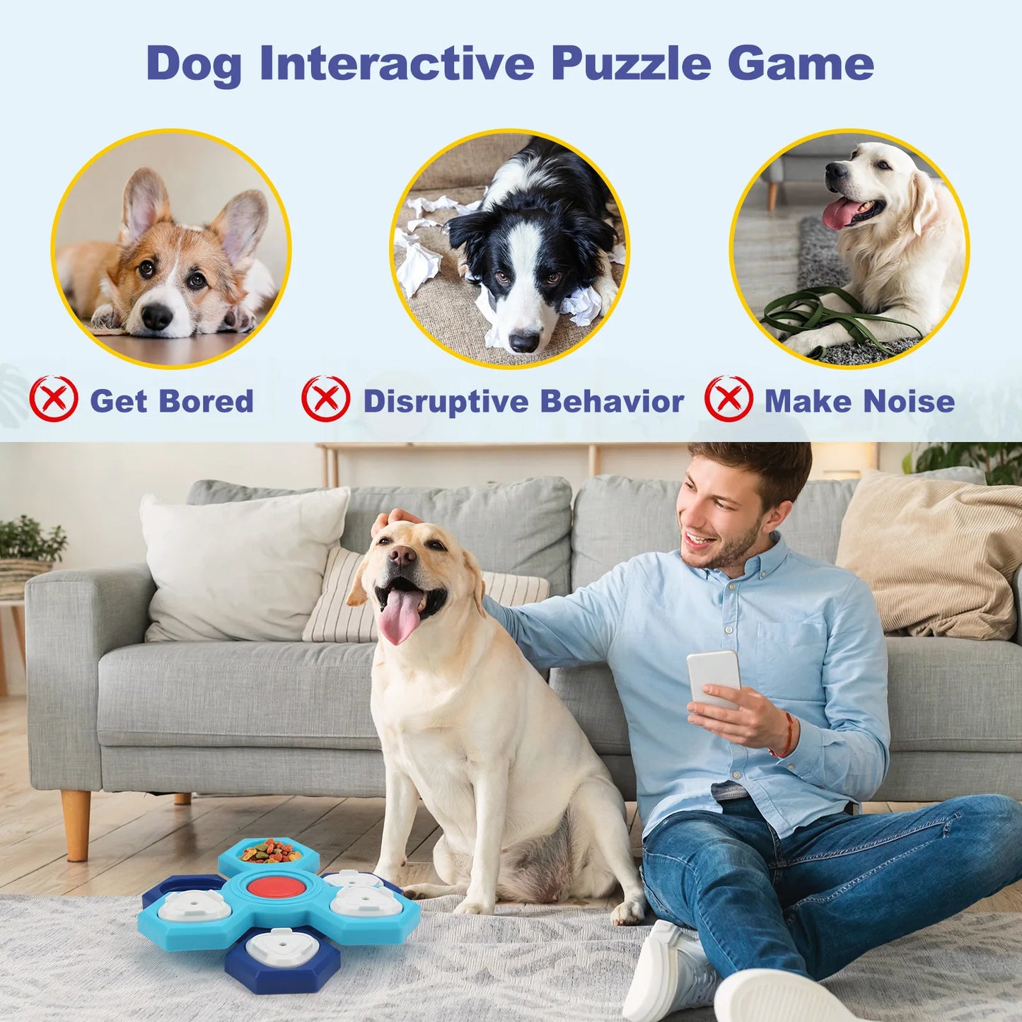 Four Layer Pet Dog and Cat Feeder Educational Toy Rotary Turntable Training Foraging Supplies