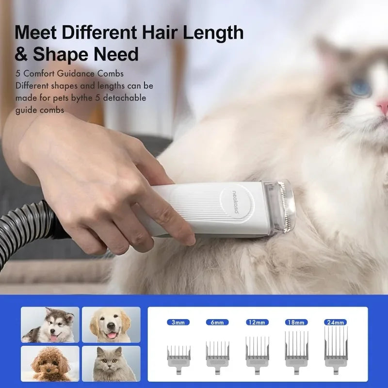 Neabot P1 Pro Pet Grooming Vacuum with 99 Percent Pet Hair Suction and 5 Professional Grooming Tools