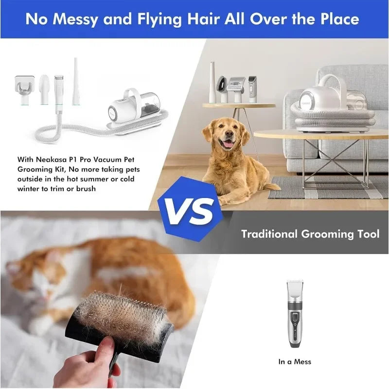 Neabot P1 Pro Pet Grooming Vacuum with 99 Percent Pet Hair Suction and 5 Professional Grooming Tools