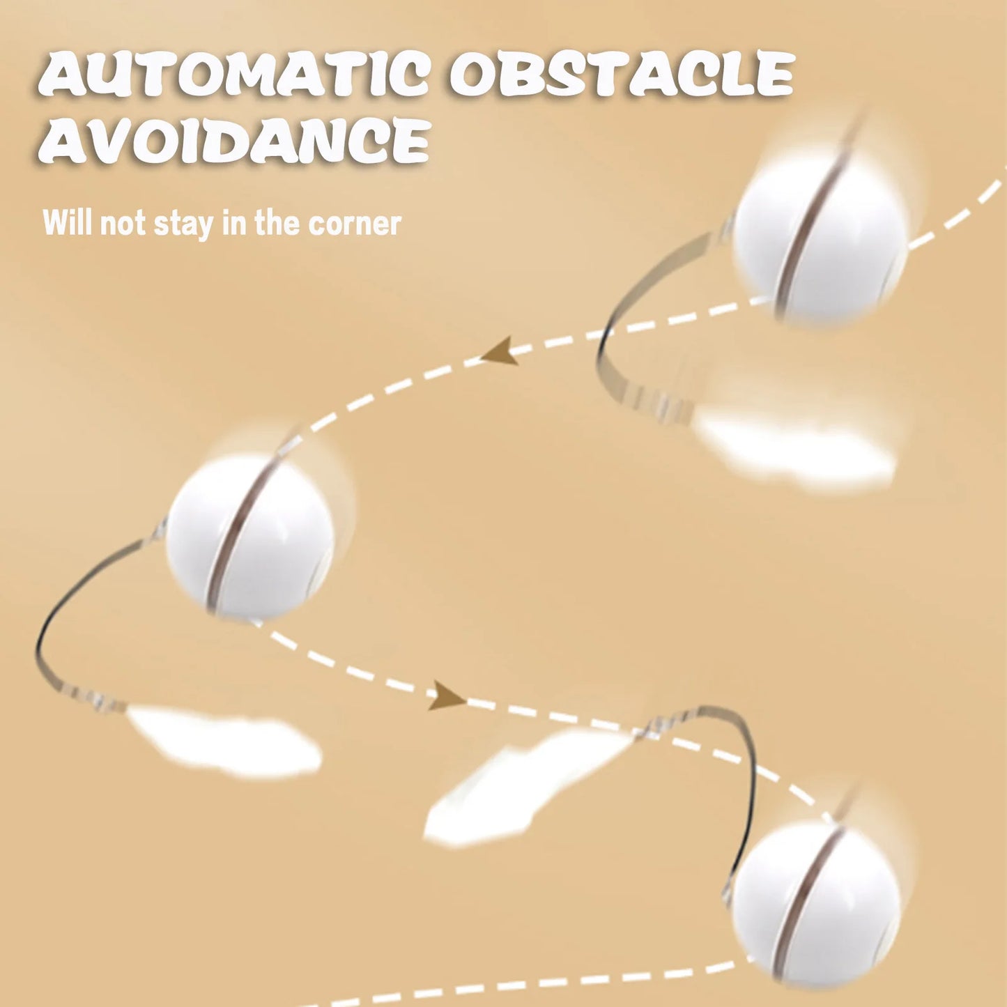 Automatic Smart Moving Cat Toy Rolling Ball Interactive LED Light Indoor Play for Cats