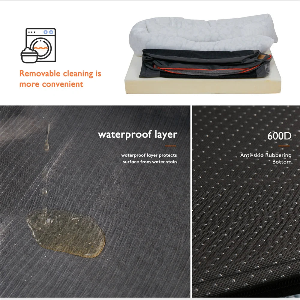 Jumbo Large Orthopedic Dog Bed, Waterproof, Elevated Cushion, Removable Cover