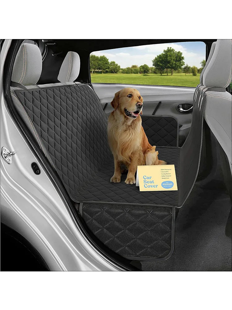 A black pet car mat 100% waterproof and stain resistant, machine washable