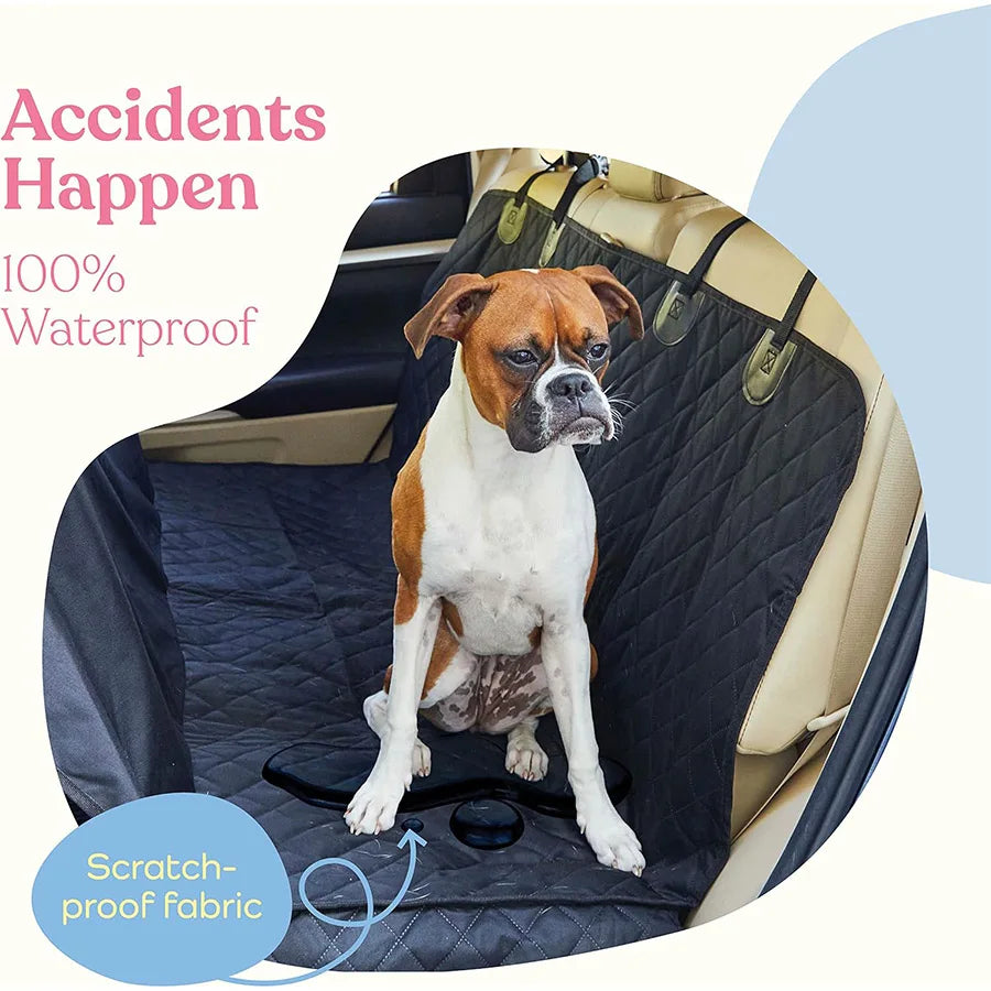 A black pet car mat 100% waterproof and stain resistant, machine washable