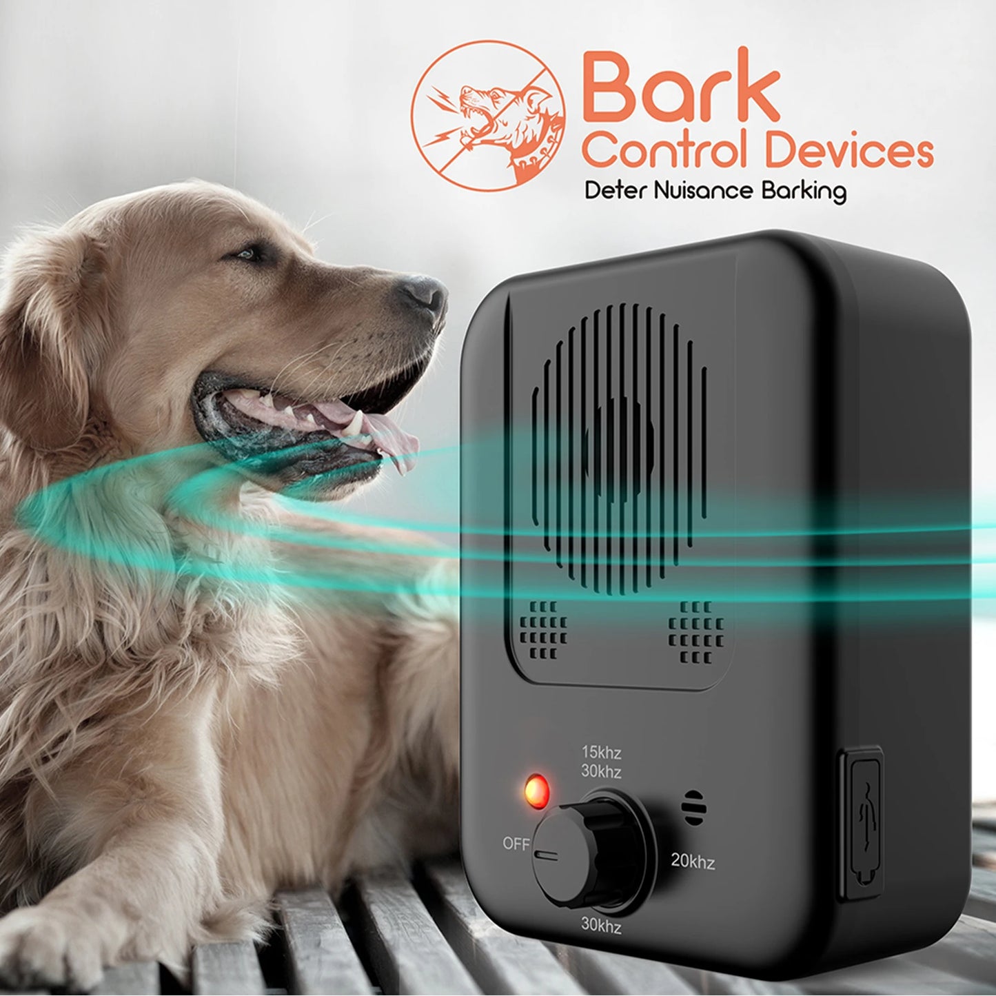 Barkpup Anti Barking Deterrent Device Dog Behavior Training Rechargeable Tool 10m Control Range LED Indicate Indoor/Outdoor Use