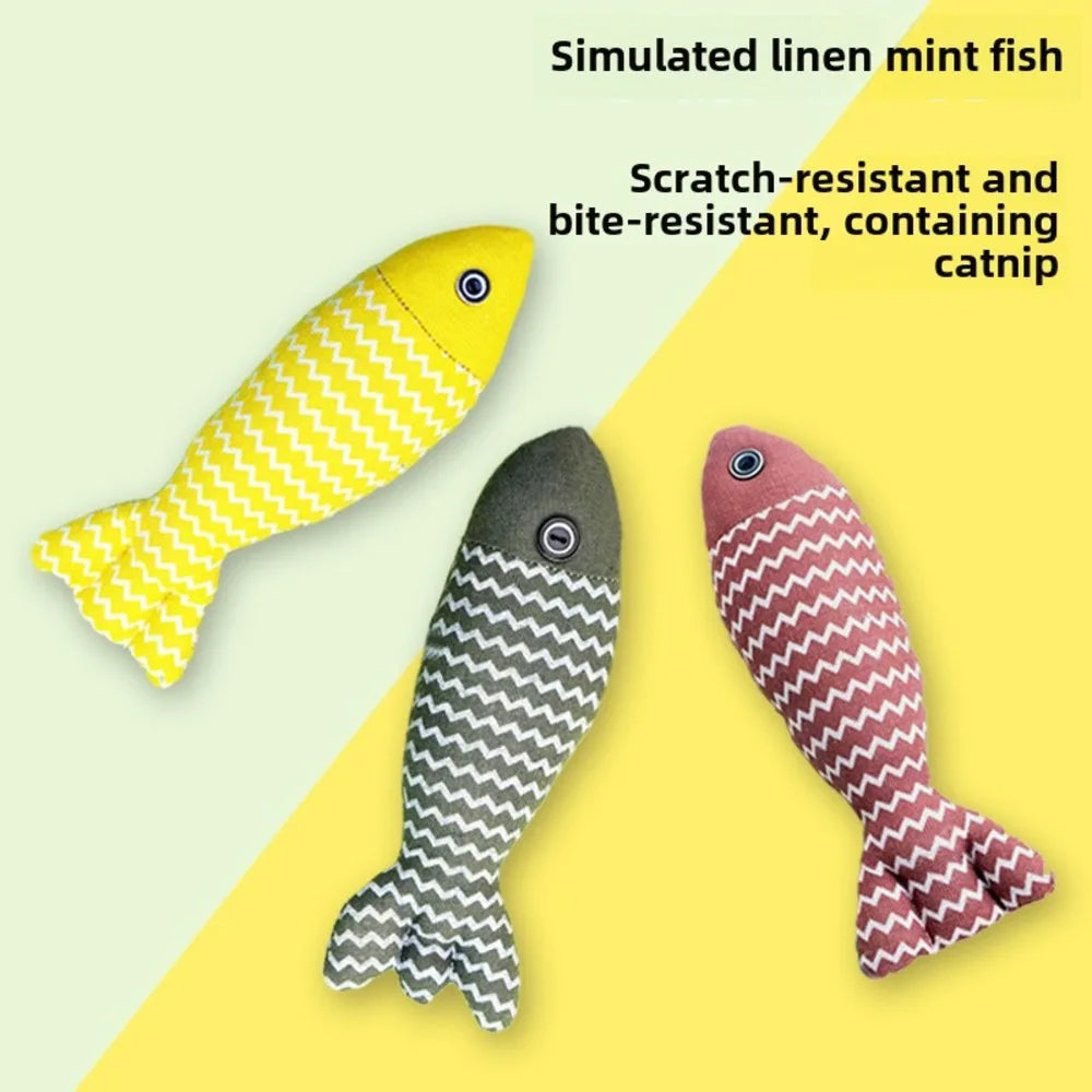 A Must Buy Cat Owners Pet Mint Fish Toy, Suitable For Cats All Agesmade Of Bite - Resistant Material, It Can Relieve Cats'