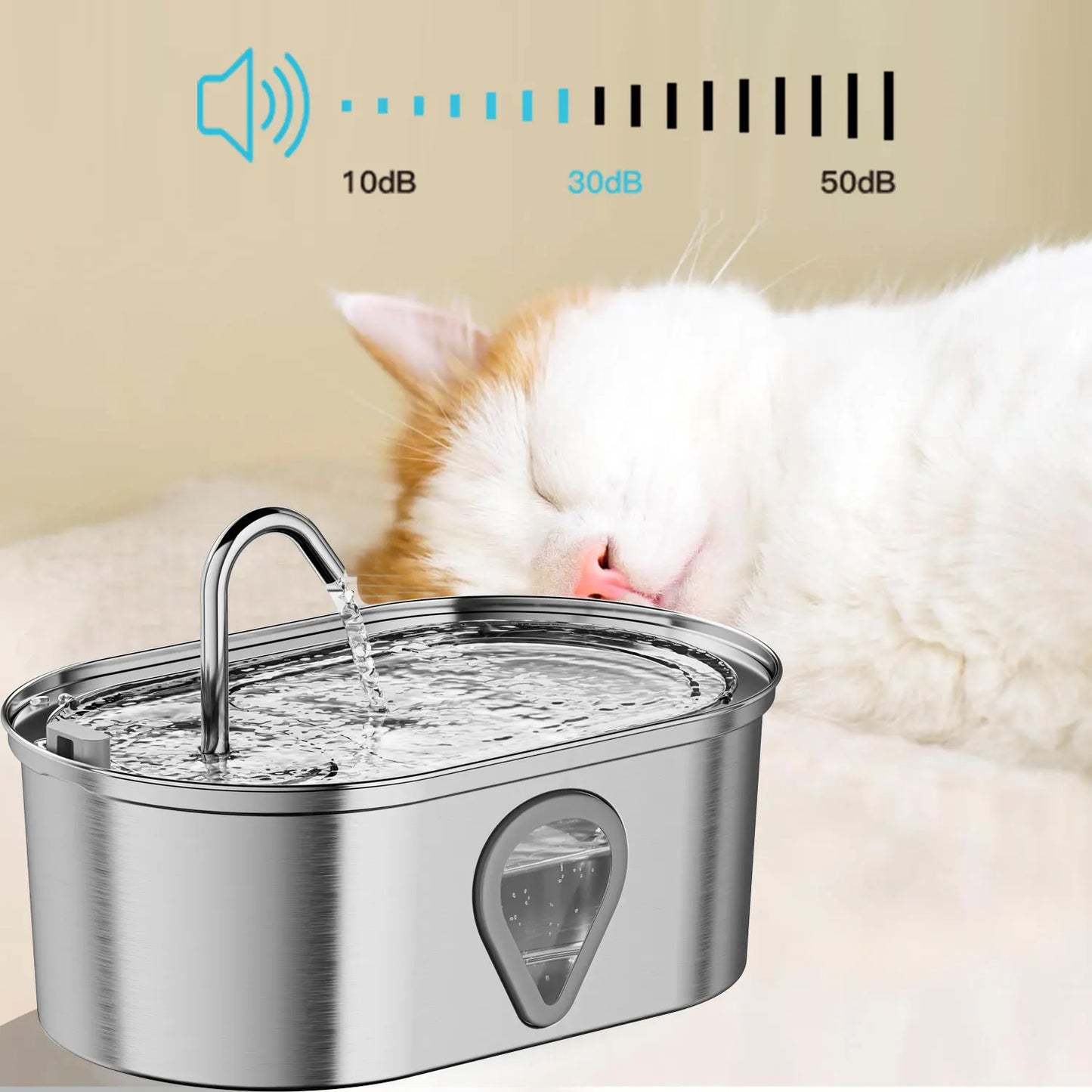 Stainless Steel Pet Water Feeder Pet Automatic Water Fountain USB Electric Mute for Cat Dog Filter Fountain Smart Drinking Bowl
