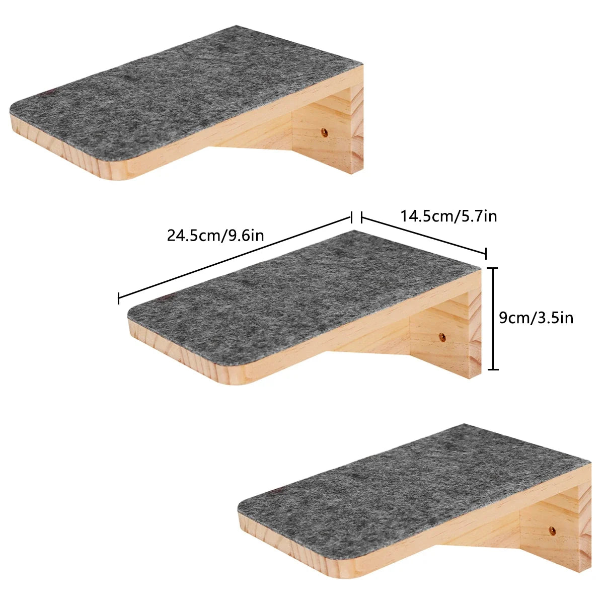 Wall-Mounted Cat Climbing Cat Trees Tower and Scratching Post Cats Hammock Jumping Platform with Pedals Wall Wooden Furniture
