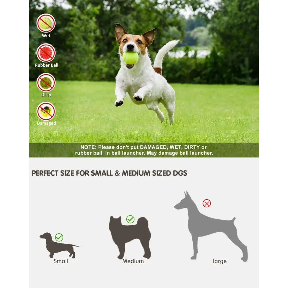 Ball Launcher For Dogs With 12 Tennis Balls Electric Dog Toy