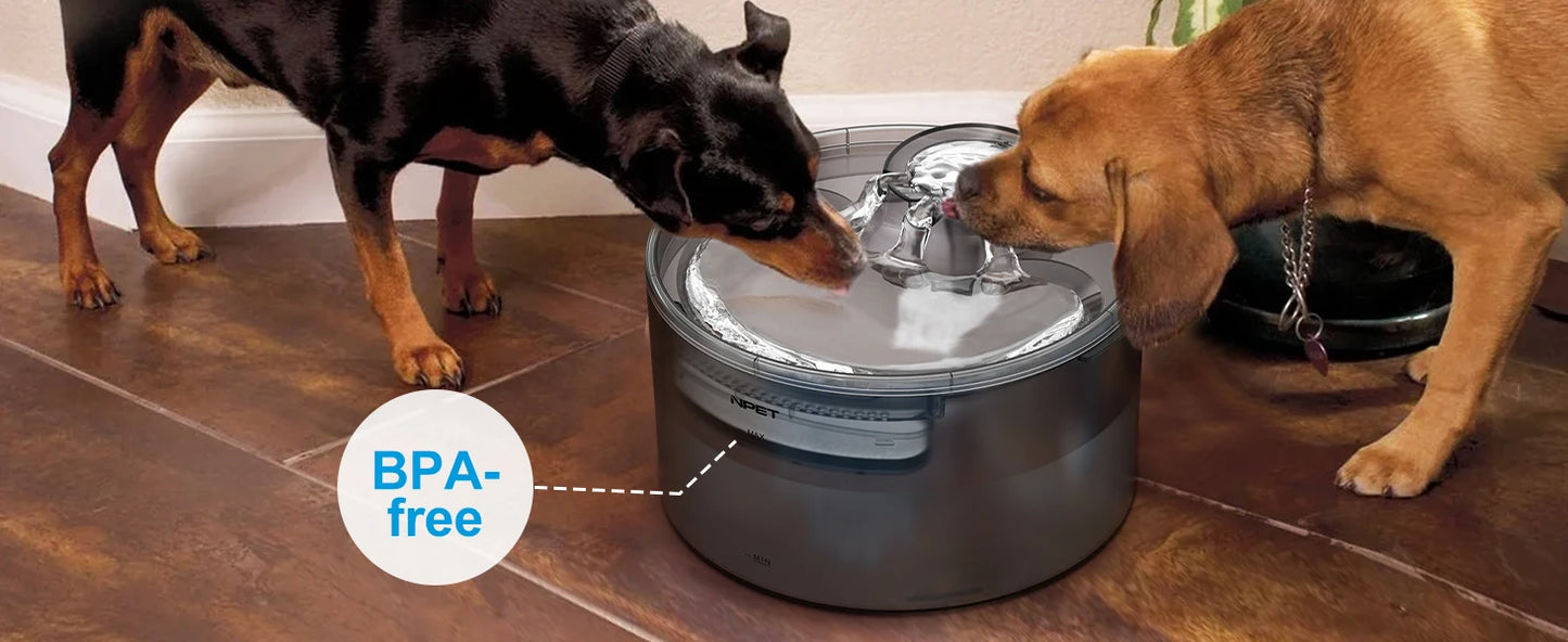 2 Gallon Dog Water bowl with Splatter Guard for Large Dogs