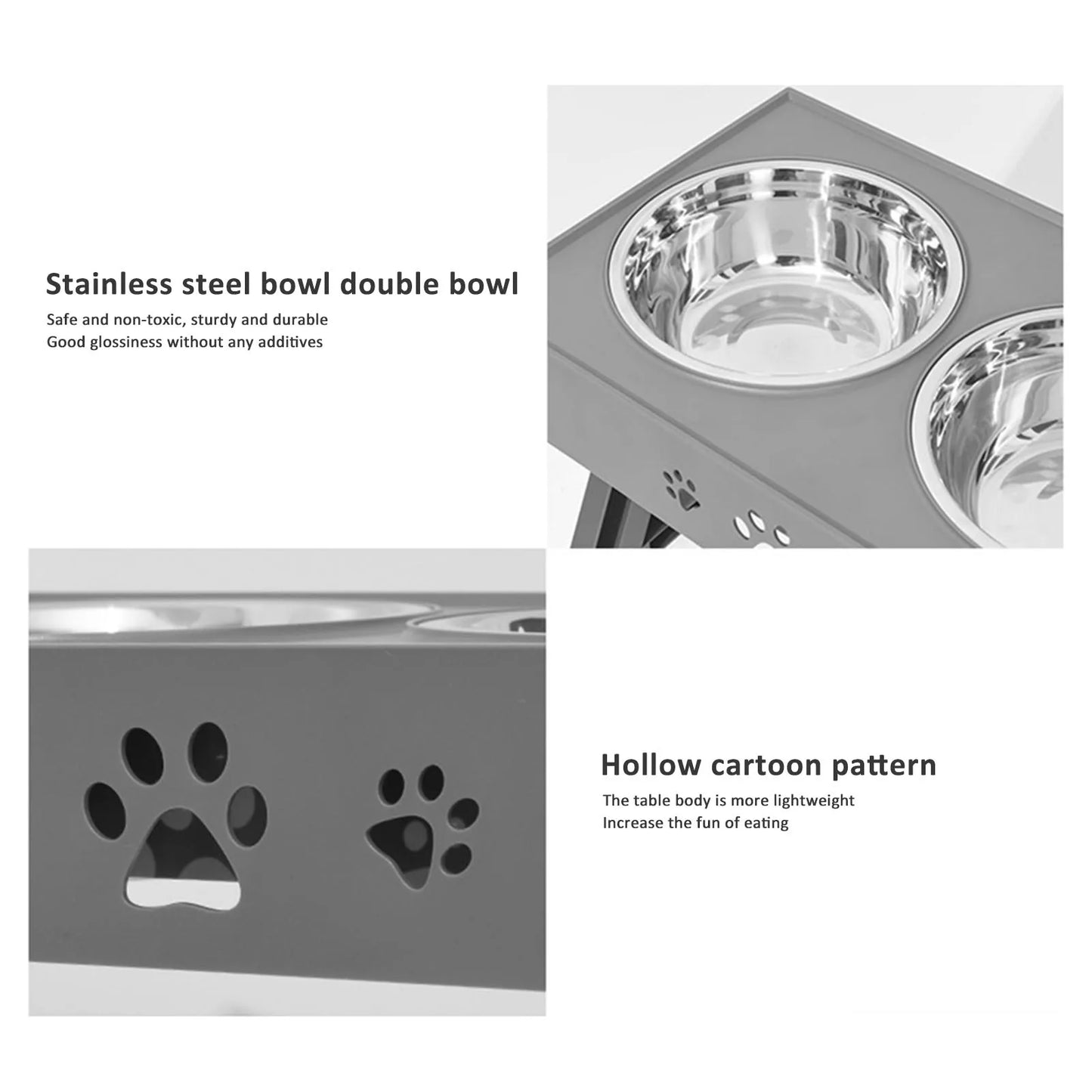 Stainless Steel Elevated Dog Bowl Non Slip No Spill Design Pet Supplies Promote Healthy Digestion