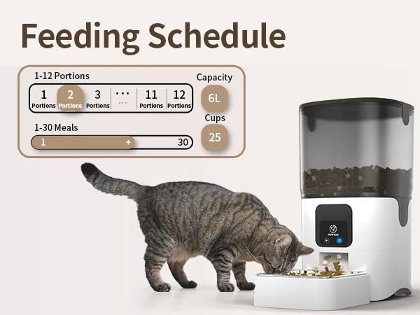 Smart Automatic Cat Feeders WiFi Pet Feeder with APP Control