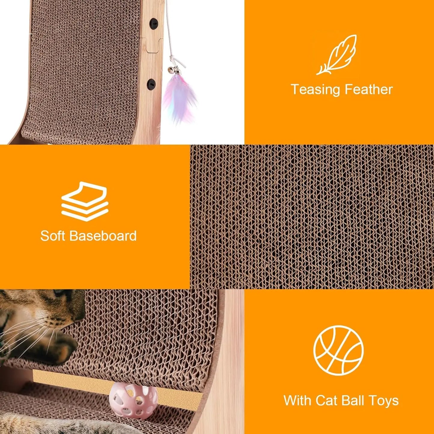 L Shape Cat Scratcher, 23.6 Inch Cat Scratchers for Indoor Cats,
