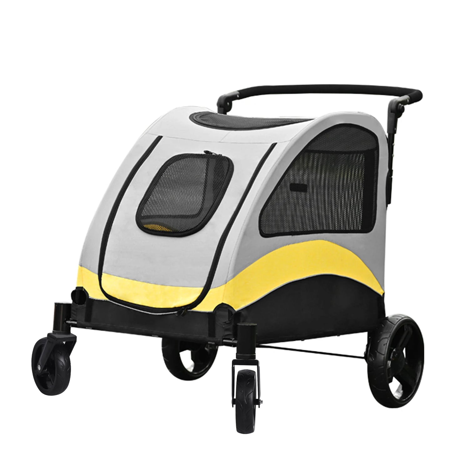 Portable Dog Stroller 4 Wheels for Large Dogs  Breathable Carrier for Outside Play
