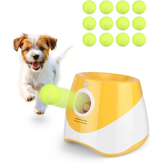 Ball Launcher For Dogs With 12 Tennis Balls Electric Dog Toy
