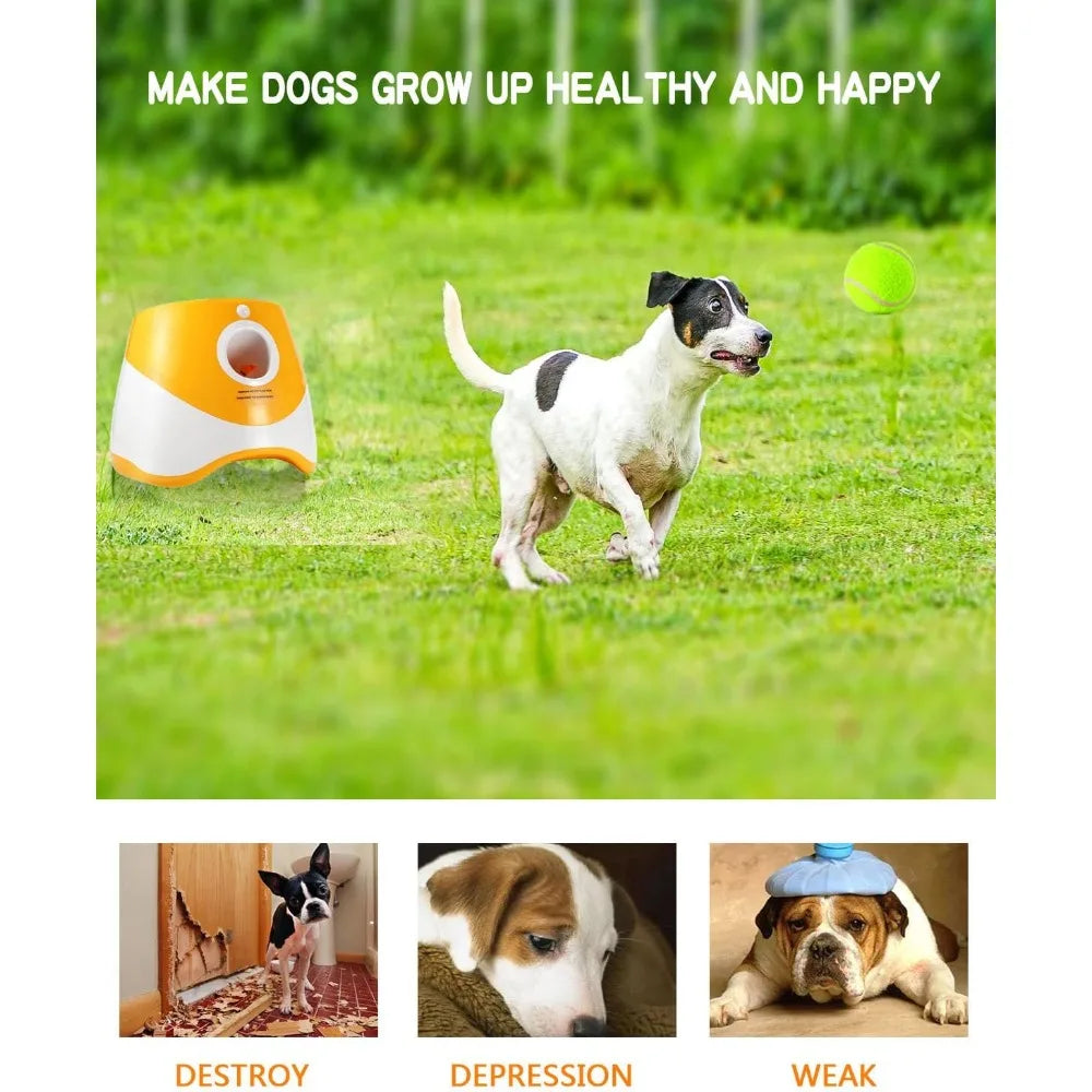 Ball Launcher For Dogs With 12 Tennis Balls Electric Dog Toy