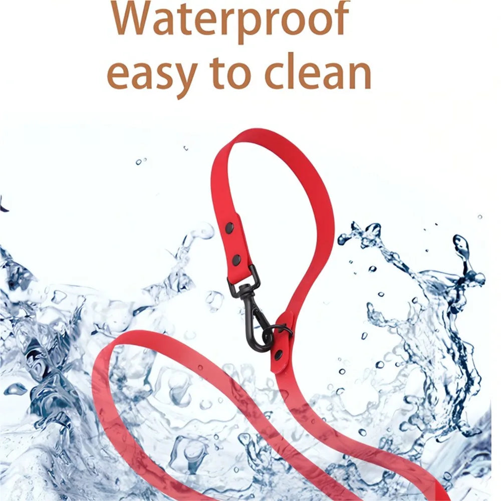 Silicone Pet Collar Leash Set - Adjustable Small/Large Dogs, Waterproof & Easy To Clean, Durable Reflective Strips For Safety