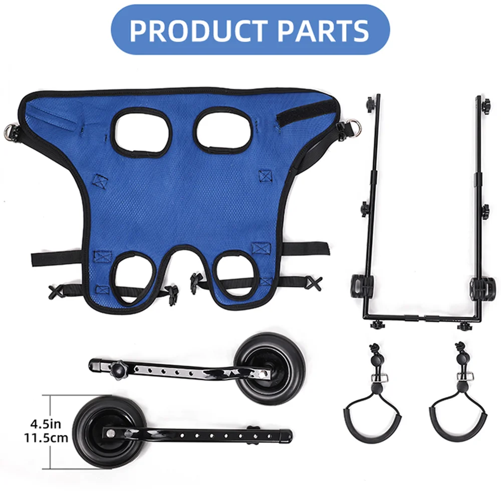 Adjustable Dog Wheelchair for Hind Limb Mobility Aid Rehabilitation Trolley for Disabled Dogs