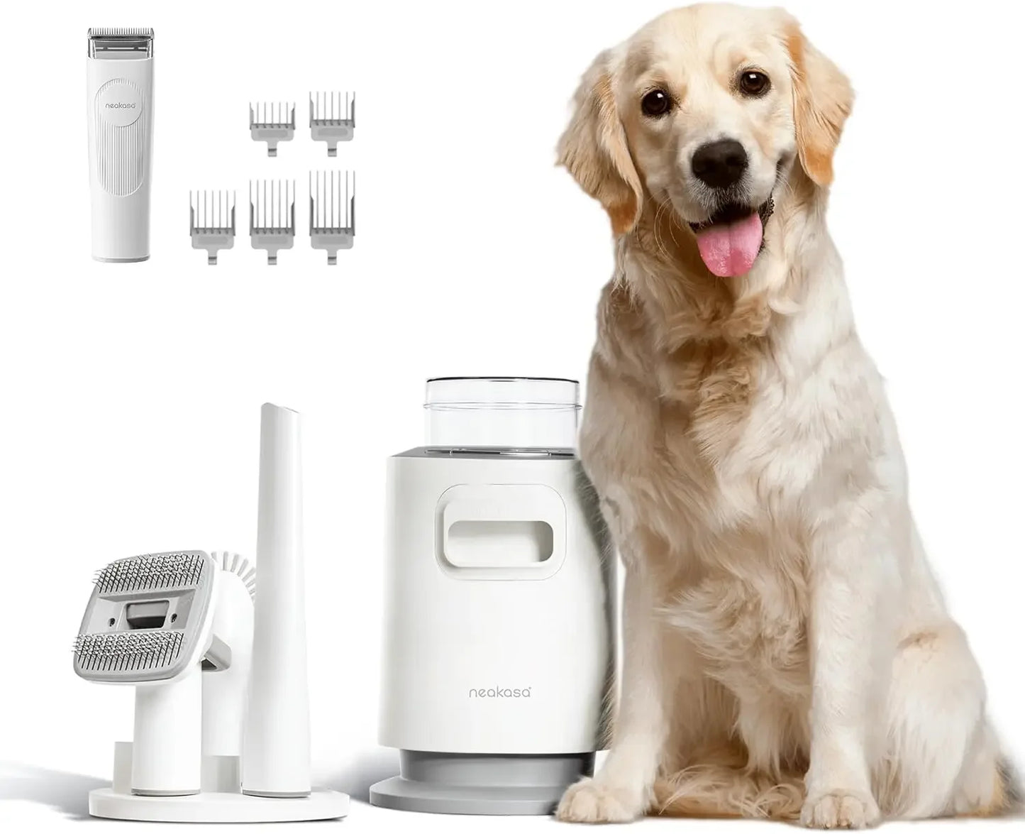 Neabot P1 Pro Pet Grooming Vacuum with 99 Percent Pet Hair Suction and 5 Professional Grooming Tools