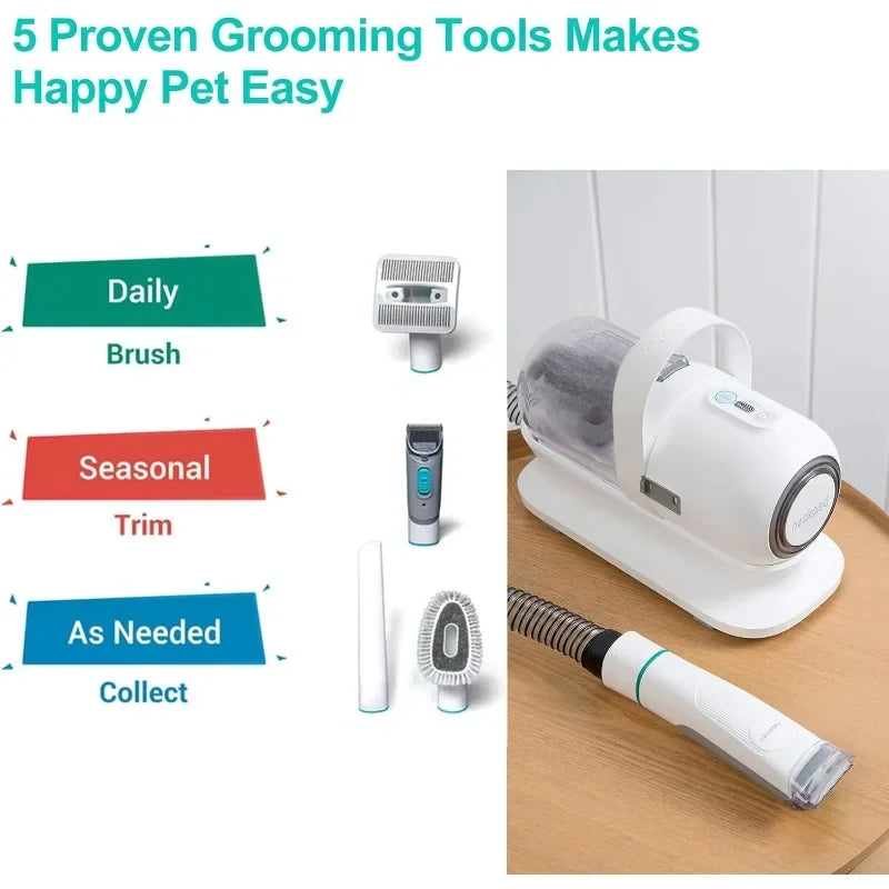 Neakasa P1 Pro Pet Grooming Kit With Vacuum Suction For 99 Percent Pet Hair Professional Clippers And Five Proven Grooming Tools For Dogs