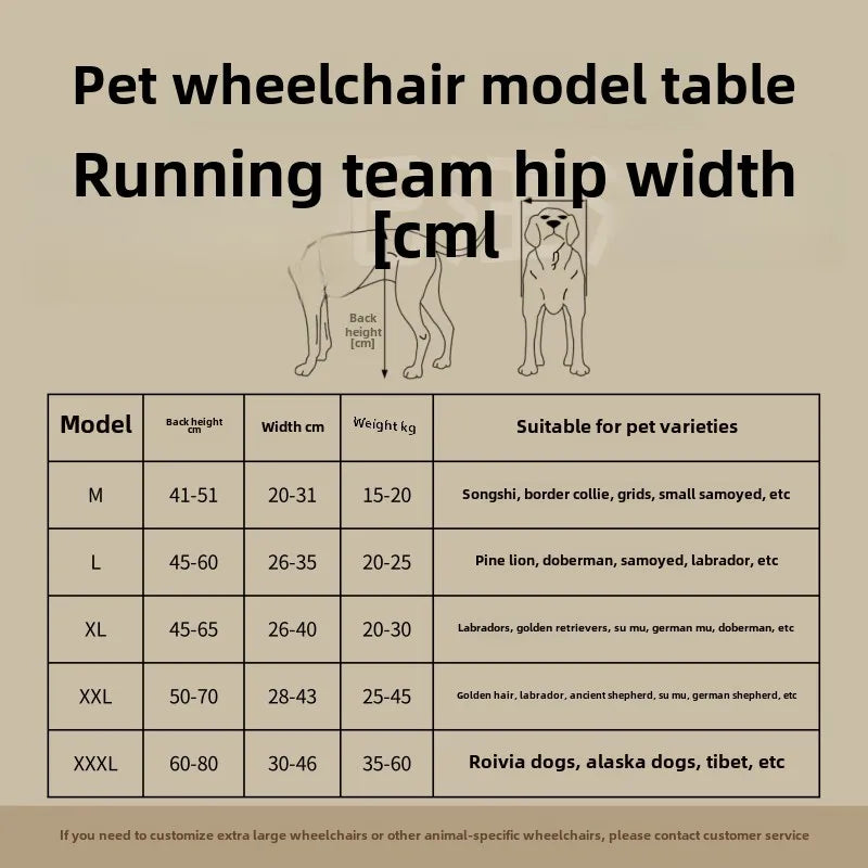 Large Dog Wheelchair for Hind Limb Rehabilitation Training Walking for Teddy Aid for Paralysis Spondylitis Mobility Assistance