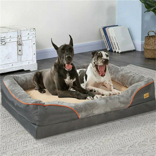 Jumbo Large Orthopedic Dog Bed, Waterproof, Elevated Cushion, Removable Cover