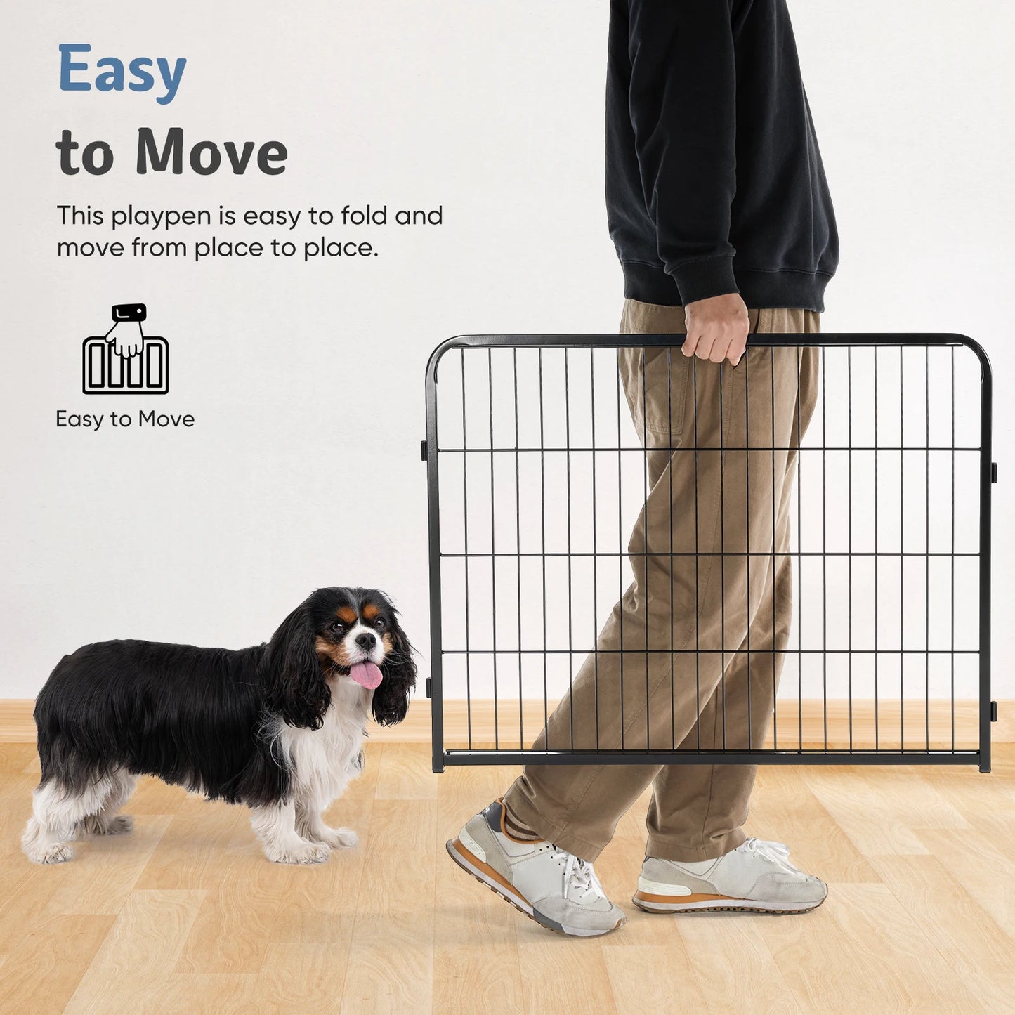 16 Panel Dog Playpen Indoor/outdoor Fence,  Exercise for Yard  Metal Dog Pen for Camping