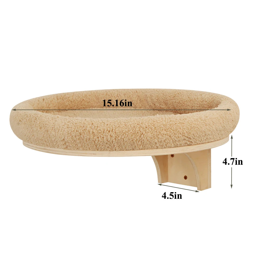 Wooden Climbing Ladder, Cat Hammock, Scratching Post, for Activity Indoors