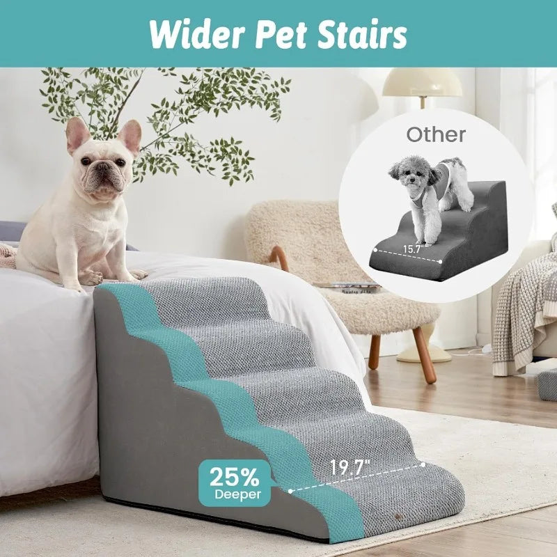 Dog Step for Small Dogs Puppy or Cat, Medium Pet Ramp for High Bed or Car