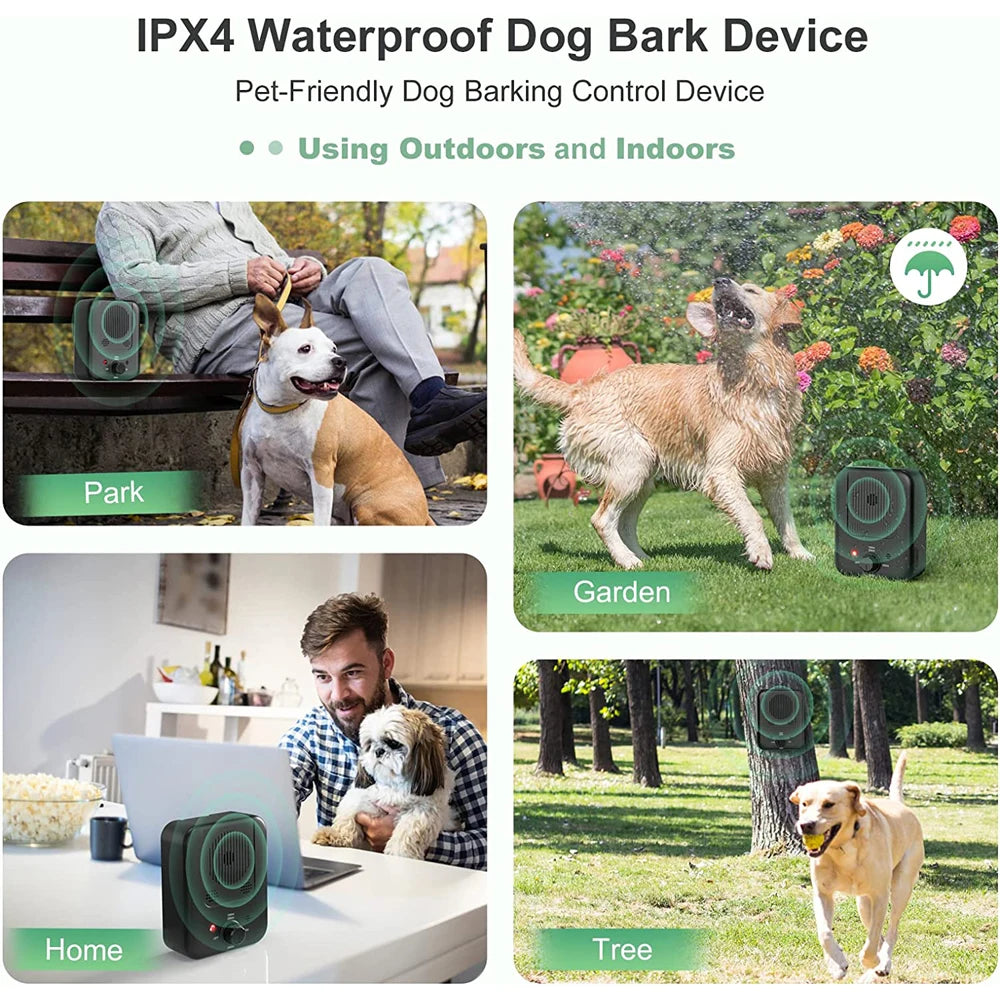 Barkpup Anti Barking Deterrent Device Dog Behavior Training Rechargeable Tool 10m Control Range LED Indicate Indoor/Outdoor Use