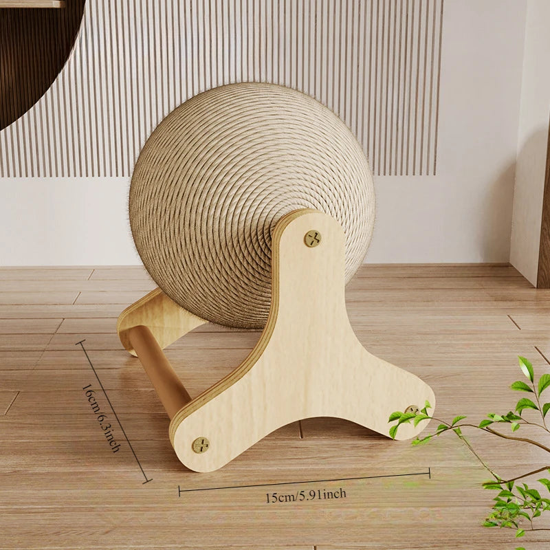 Cat Scratch Ball Board Pet Toy Wear Resistant Sisal Ball Upright Auspicious Elephant Windmill Model Random Hair