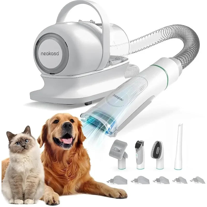Neakasa P1 Pro Pet Grooming Kit With Vacuum Suction For 99 Percent Pet Hair Professional Clippers And Five Proven Grooming Tools For Dogs