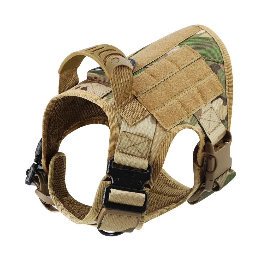 Large Military Dog Harness Set with Collar and Leash for Medium and Large Dogs