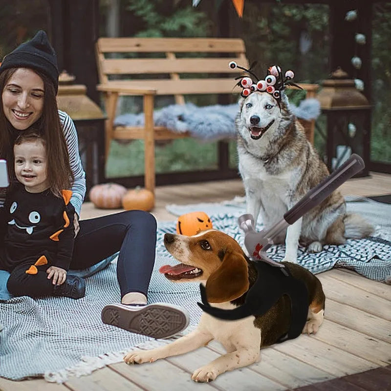 Halloween Dog Bloody Knife Vest Adjustable Funny Pet Costume Cute Puppy Cat Transformation Creative Scary Realistic Dogs Cosplay