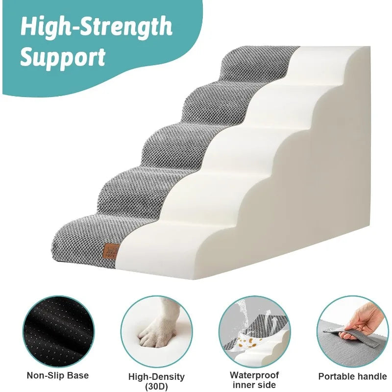 Dog Step for Small Dogs Puppy or Cat, Medium Pet Ramp for High Bed or Car