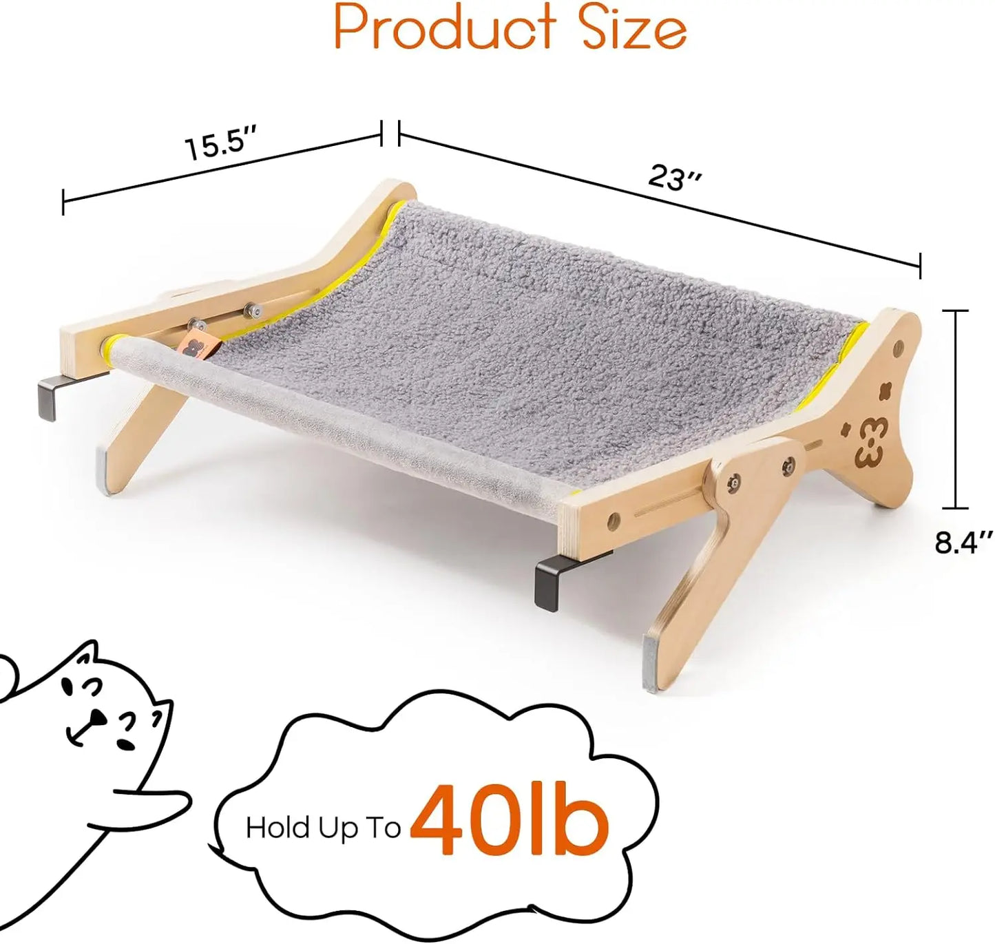 Cat Window Perch Hammock Seat Adjustable Up to 40 Pounds Multicolor