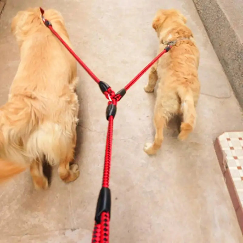 1.4m  2 Way Couplers Leash,  Outdoor Training for Two Dogs