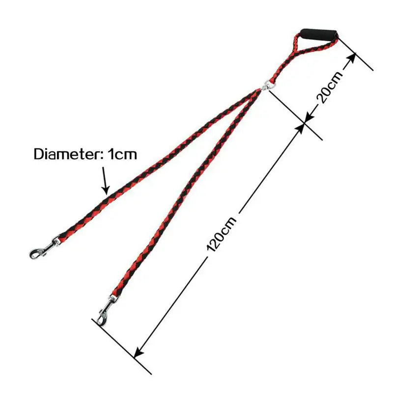 1.4m  2 Way Couplers Leash,  Outdoor Training for Two Dogs