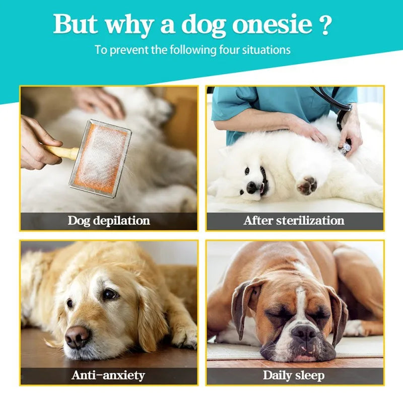 Long-Sleeved One-piece Pet Pajamas, Post-Surgery Recovery Shirt, Dog Anxiety Relief
